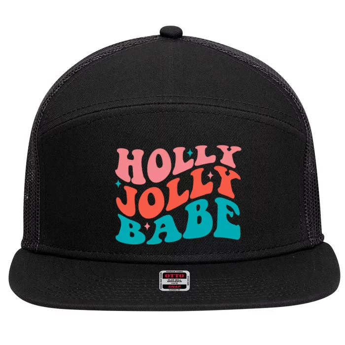 Holly Jolly Babe 7 Panel Mesh Trucker Snapback Hat