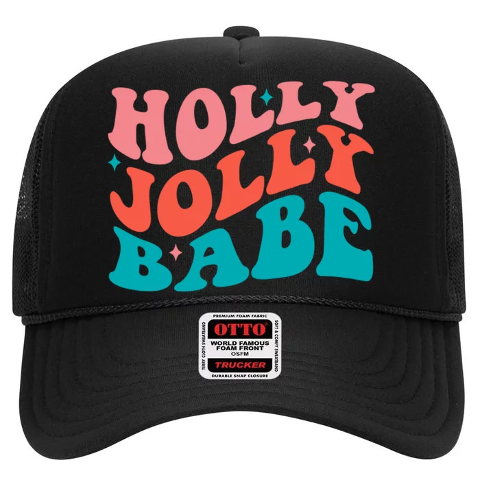 Holly Jolly Babe High Crown Mesh Trucker Hat