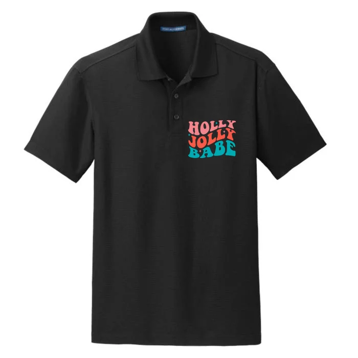 Holly Jolly Babe Dry Zone Grid Performance Polo