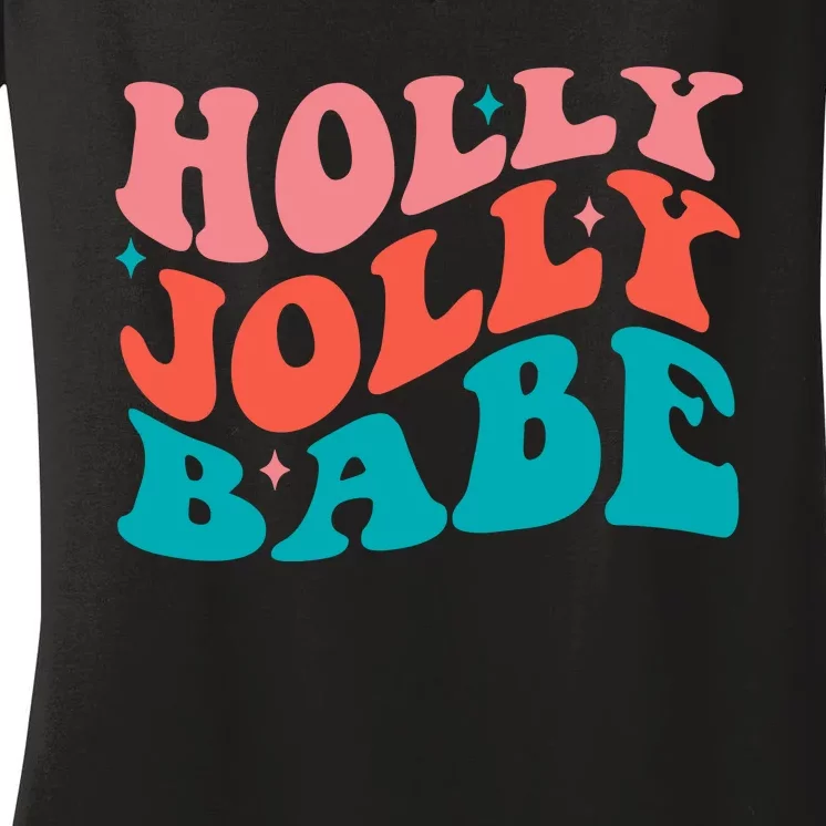 Holly Jolly Babe Women's V-Neck T-Shirt