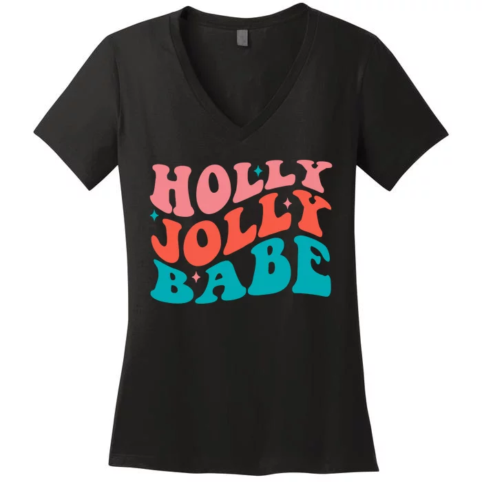 Holly Jolly Babe Women's V-Neck T-Shirt