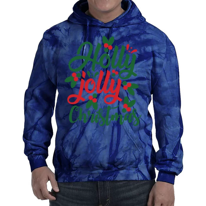 Holly Jolly Babe Festive Christmas Cheer Tie Dye Hoodie