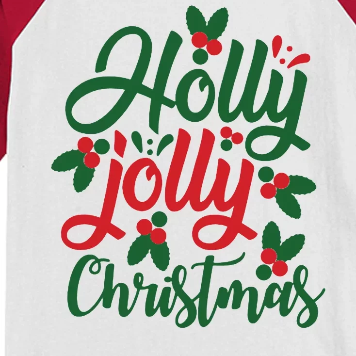 Holly Jolly Babe Festive Christmas Cheer Kids Colorblock Raglan Jersey