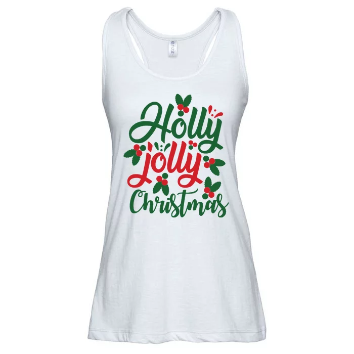 Holly Jolly Babe Festive Christmas Cheer Ladies Essential Flowy Tank