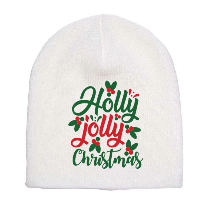 Holly Jolly Babe Festive Christmas Cheer Short Acrylic Beanie