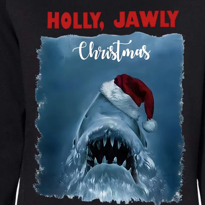 Holly Jawly Christmas Shark Horror Holiday Season Womens California Wash Sweatshirt