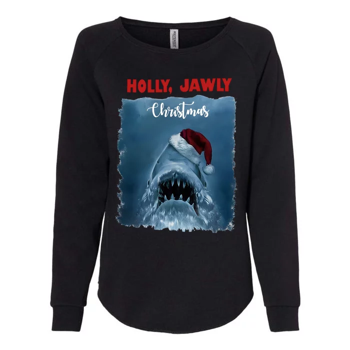 Holly Jawly Christmas Shark Horror Holiday Season Womens California Wash Sweatshirt