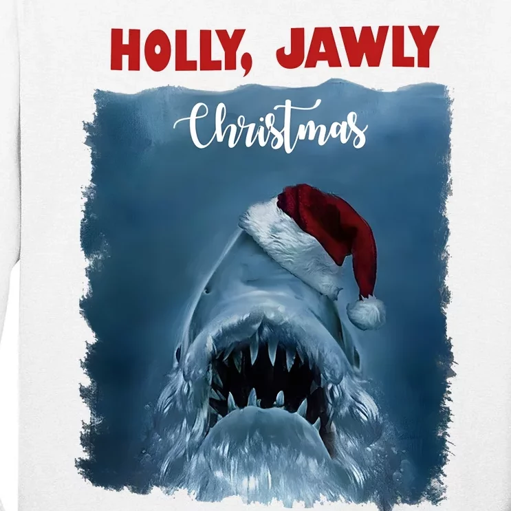 Holly Jawly Christmas Shark Horror Holiday Season Tall Long Sleeve T-Shirt