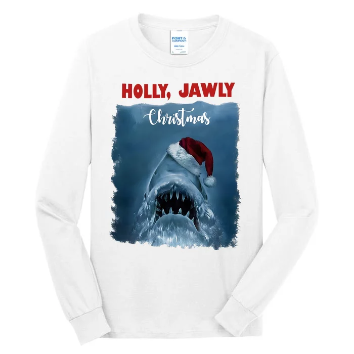 Holly Jawly Christmas Shark Horror Holiday Season Tall Long Sleeve T-Shirt