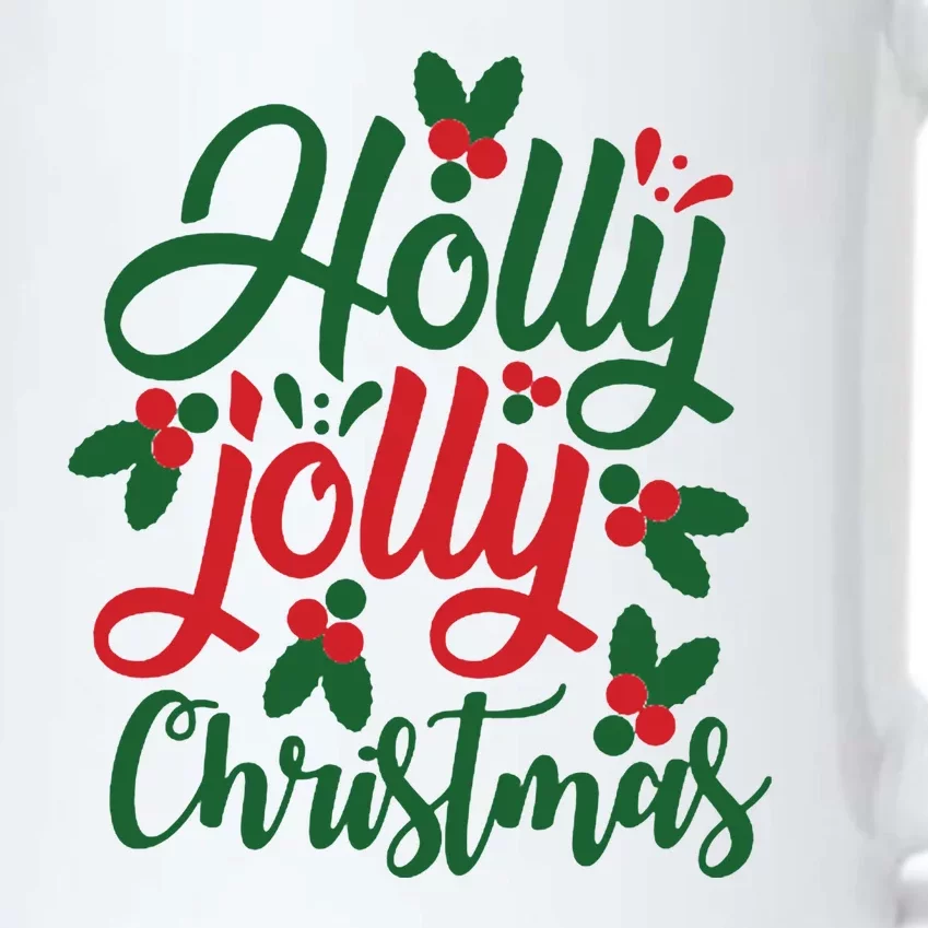 Holly Jolly Christmas Festive Gift Black Color Changing Mug