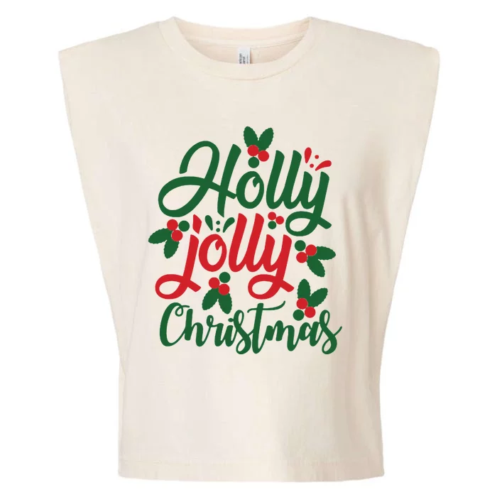 Holly Jolly Christmas Festive Gift Garment-Dyed Women's Muscle Tee