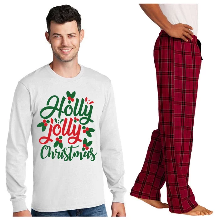 Holly Jolly Christmas Festive Gift Long Sleeve Pajama Set