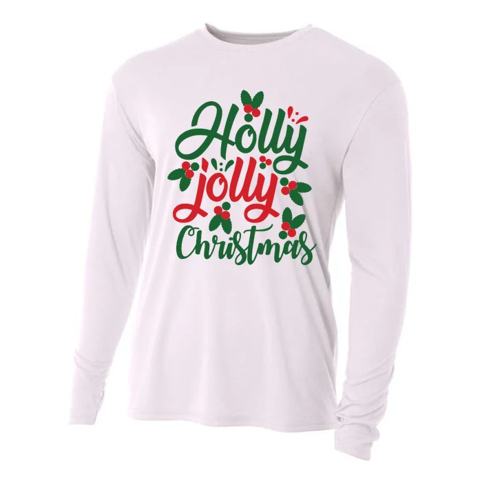 Holly Jolly Christmas Festive Gift Cooling Performance Long Sleeve Crew