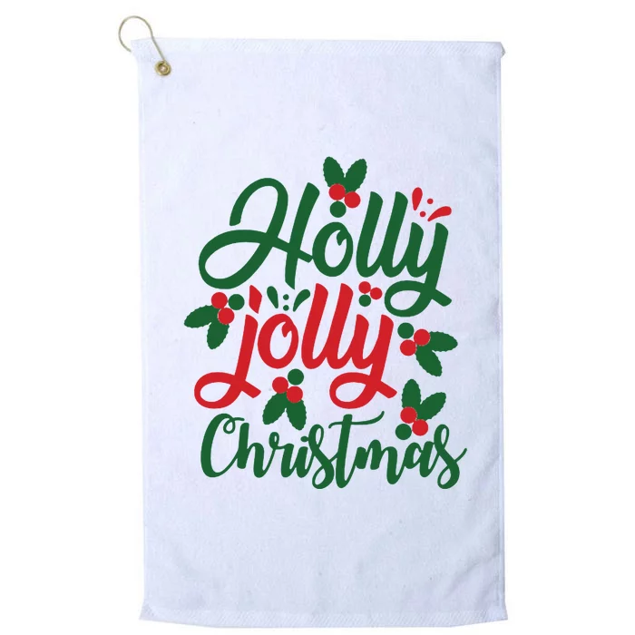 Holly Jolly Christmas Festive Gift Platinum Collection Golf Towel