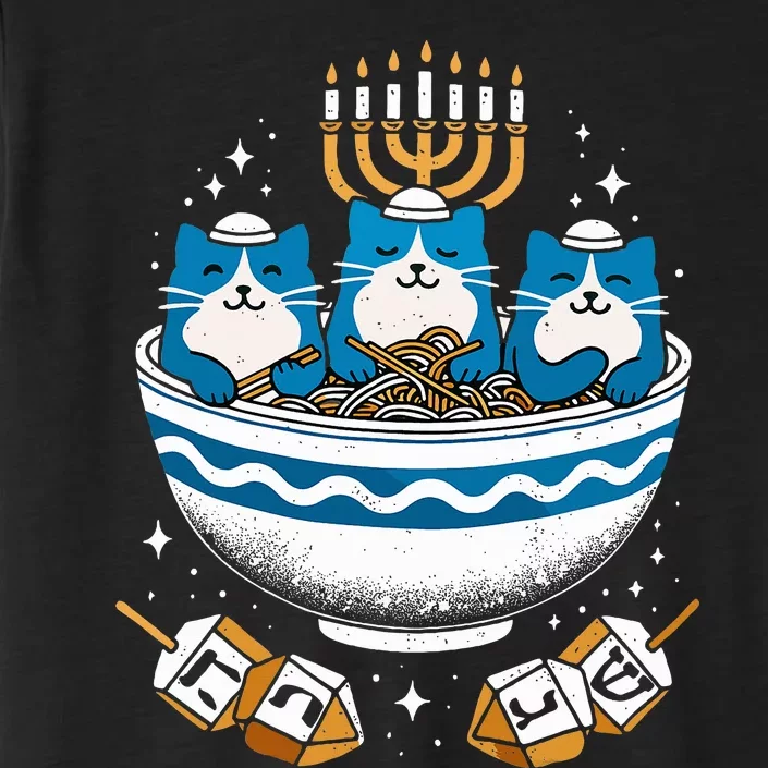 Hanukkah Jewish Cat Ra Pajamas Hanukkah PJs ChromaSoft Performance T-Shirt