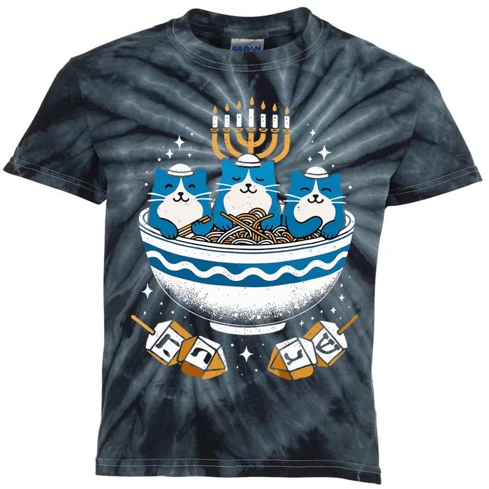 Hanukkah Jewish Cat Ra Pajamas Hanukkah PJs Kids Tie-Dye T-Shirt