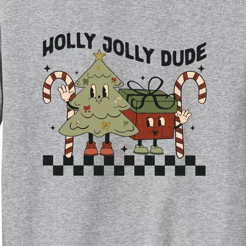 Holly Jolly Dude Christmas Dtf Transfer Ready To Press Direct To Film Tall Sweatshirt