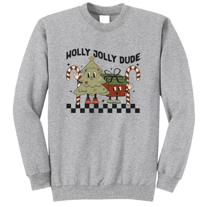 Holly Jolly Dude Christmas Dtf Transfer Ready To Press Direct To Film Tall Sweatshirt