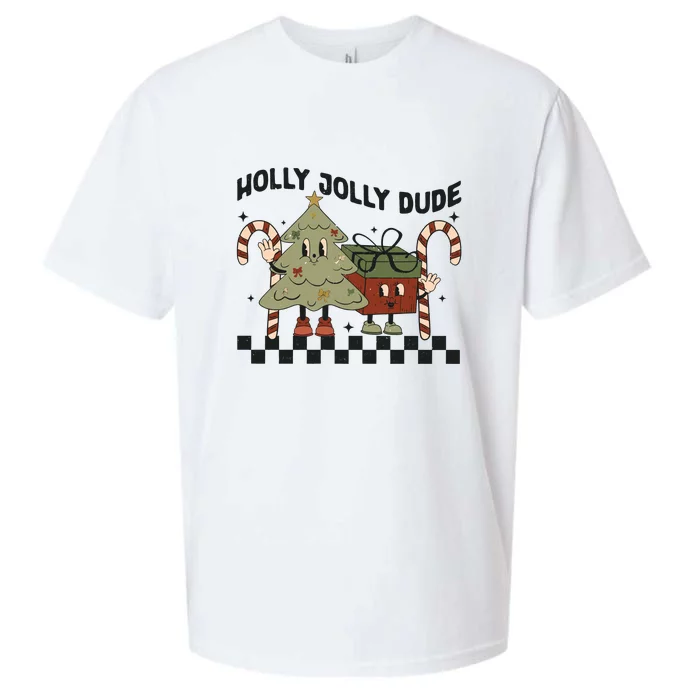 Holly Jolly Dude Christmas Dtf Transfer Ready To Press Direct To Film Sueded Cloud Jersey T-Shirt