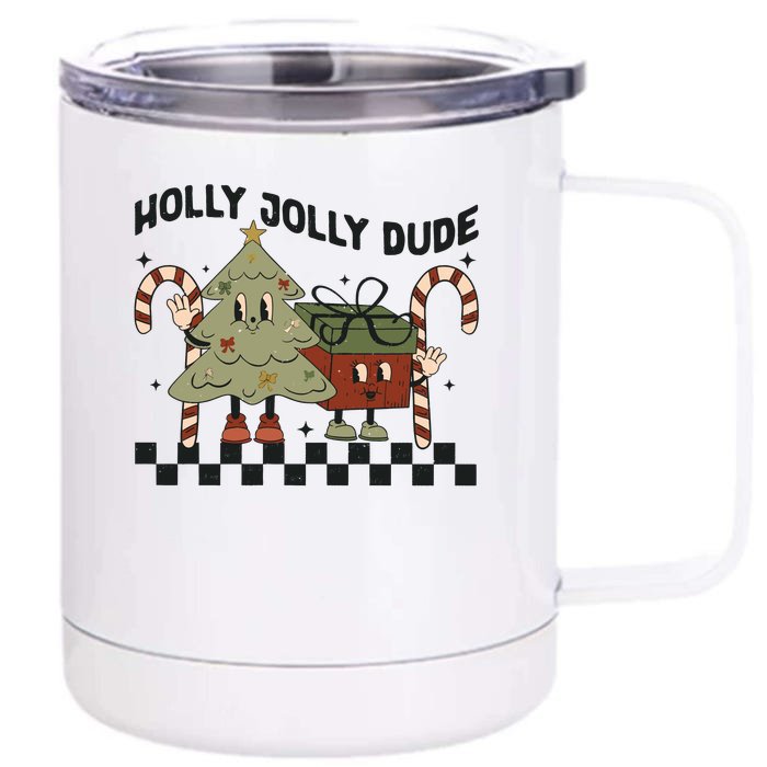 Holly Jolly Dude Christmas Dtf Transfer Ready To Press Direct To Film Front & Back 12oz Stainless Steel Tumbler Cup