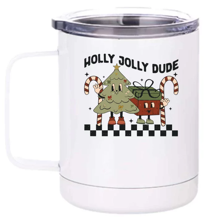 Holly Jolly Dude Christmas Dtf Transfer Ready To Press Direct To Film Front & Back 12oz Stainless Steel Tumbler Cup