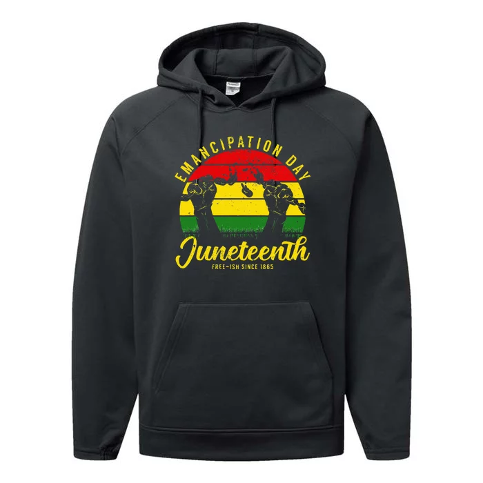 Happy Juneteenth Day Emancipation Juneteenth Melanin Performance Fleece Hoodie