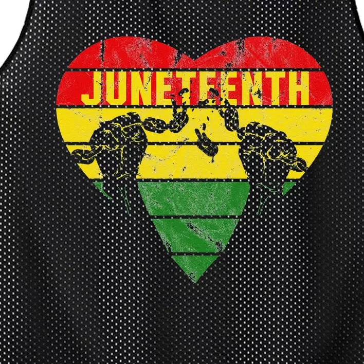 Happy Juneteenth Day Retro Heart Melanin Pan African 1865 Mesh Reversible Basketball Jersey Tank