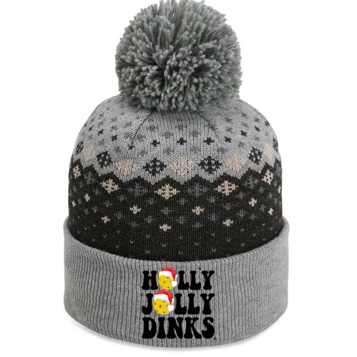 Holly Jolly Dinks Pickleball Christmas The Baniff Cuffed Pom Beanie