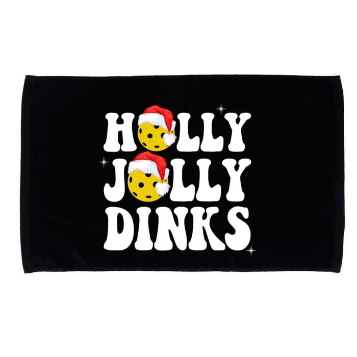 Holly Jolly Dinks Pickleball Christmas Microfiber Hand Towel