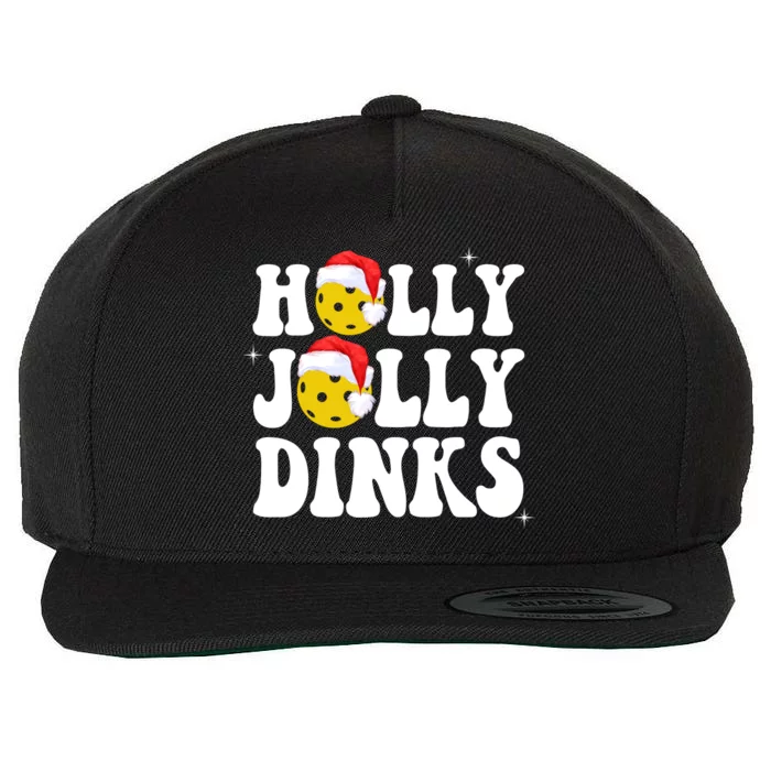 Holly Jolly Dinks Pickleball Christmas Wool Snapback Cap