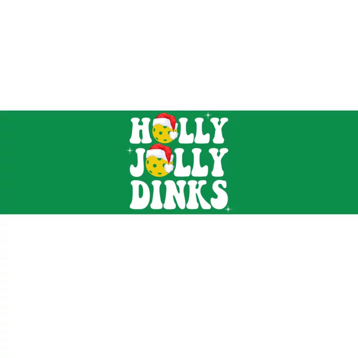 Holly Jolly Dinks Pickleball Christmas Bumper Sticker