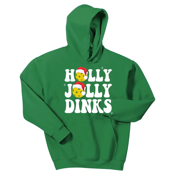 Holly Jolly Dinks Pickleball Christmas Kids Hoodie