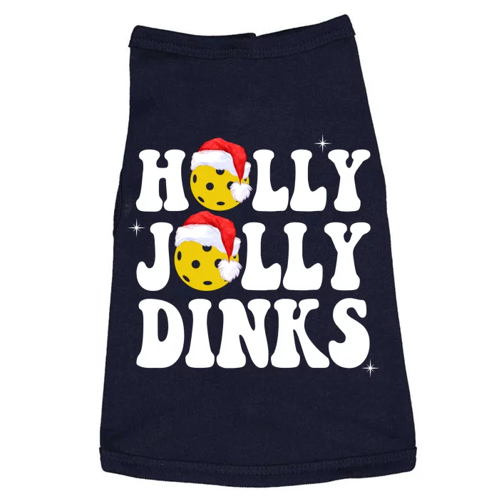 Holly Jolly Dinks Pickleball Christmas Doggie Tank