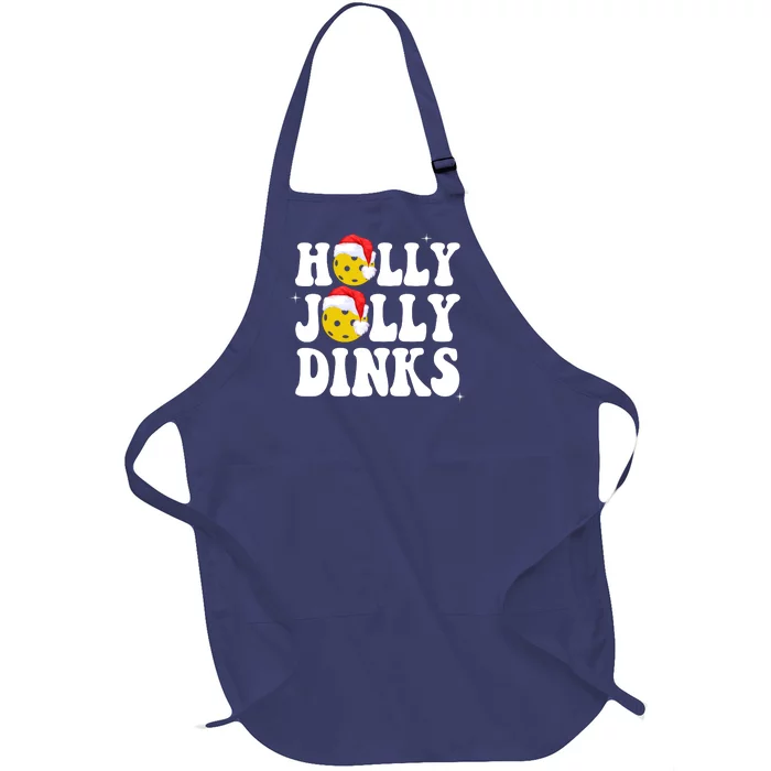 Holly Jolly Dinks Pickleball Christmas Full-Length Apron With Pocket