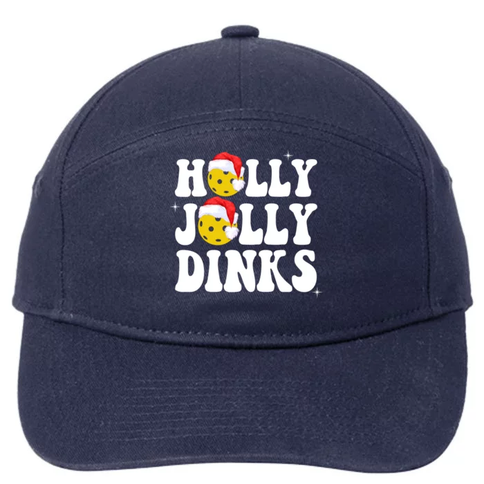 Holly Jolly Dinks Pickleball Christmas 7-Panel Snapback Hat