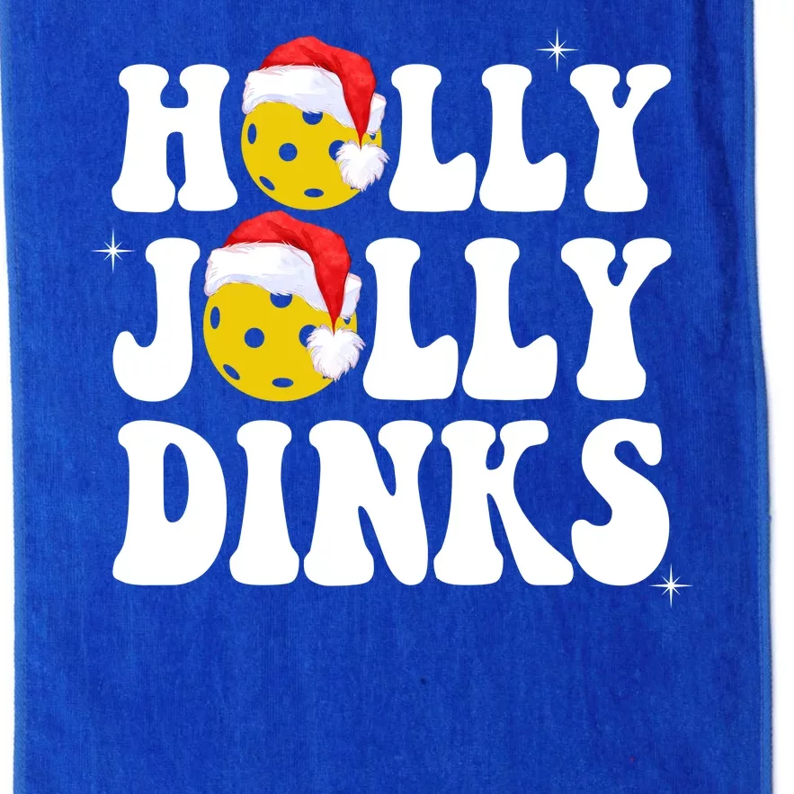 Holly Jolly Dinks Pickleball Christmas Platinum Collection Golf Towel