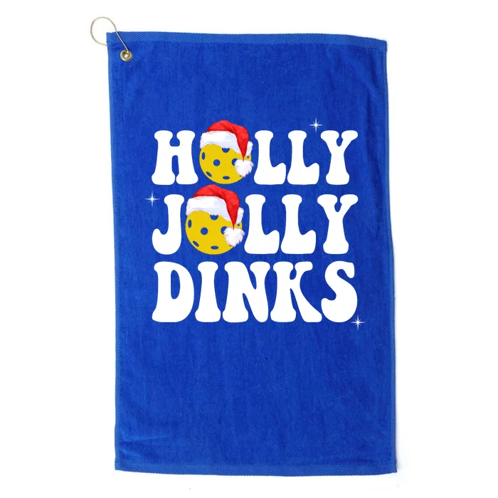 Holly Jolly Dinks Pickleball Christmas Platinum Collection Golf Towel