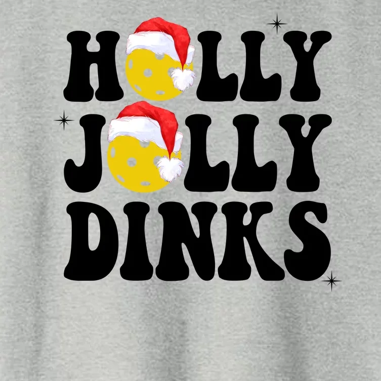 Holly Jolly Dinks Pickleball Christmas Women's Crop Top Tee