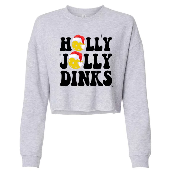 Holly Jolly Dinks Pickleball Christmas Cropped Pullover Crew