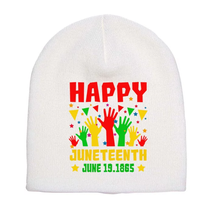 Happy Juneteenth Day Freedom Gift Short Acrylic Beanie