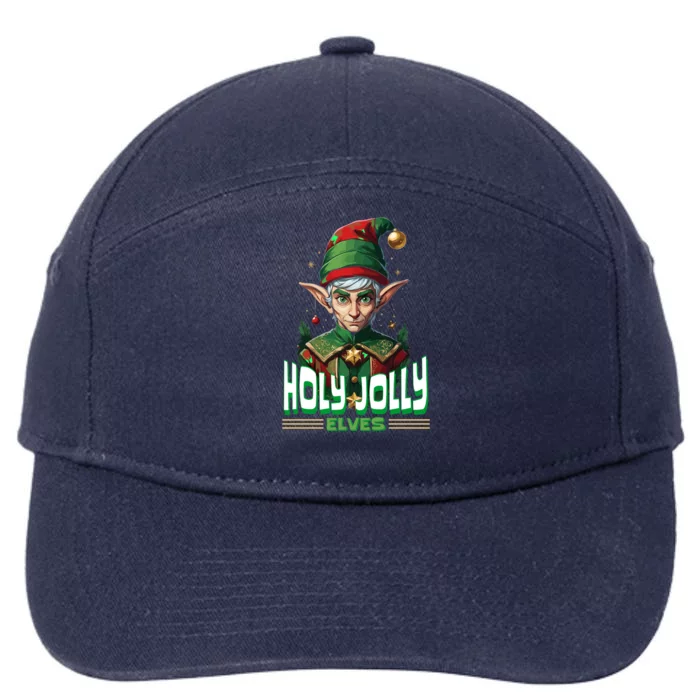 Holly Jolly Elves Funny Christmas Elf 7-Panel Snapback Hat