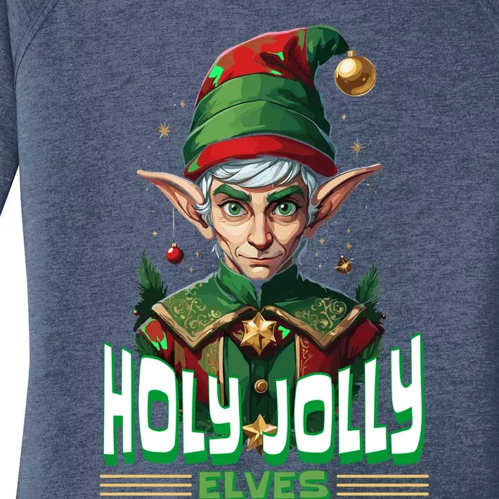 Holly Jolly Elves Funny Christmas Elf Women's Perfect Tri Tunic Long Sleeve Shirt