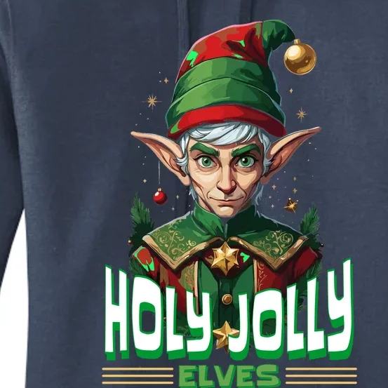 Holly Jolly Elves Funny Christmas Elf Women's Pullover Hoodie