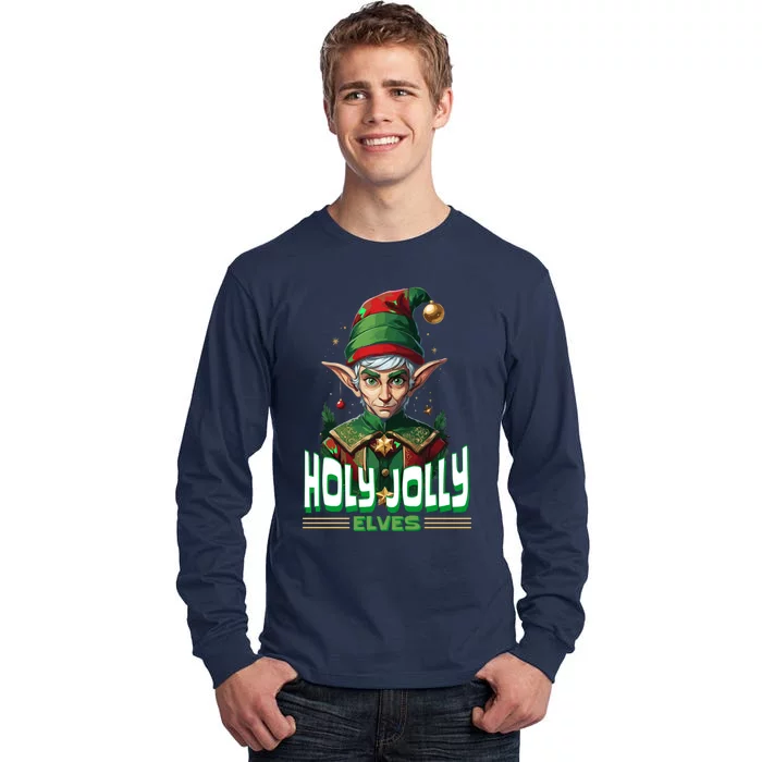 Holly Jolly Elves Funny Christmas Elf Tall Long Sleeve T-Shirt