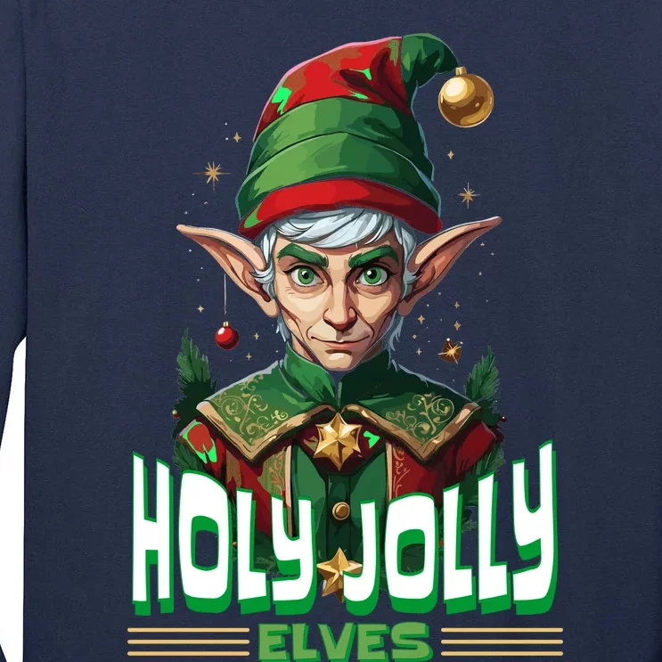 Holly Jolly Elves Funny Christmas Elf Tall Long Sleeve T-Shirt