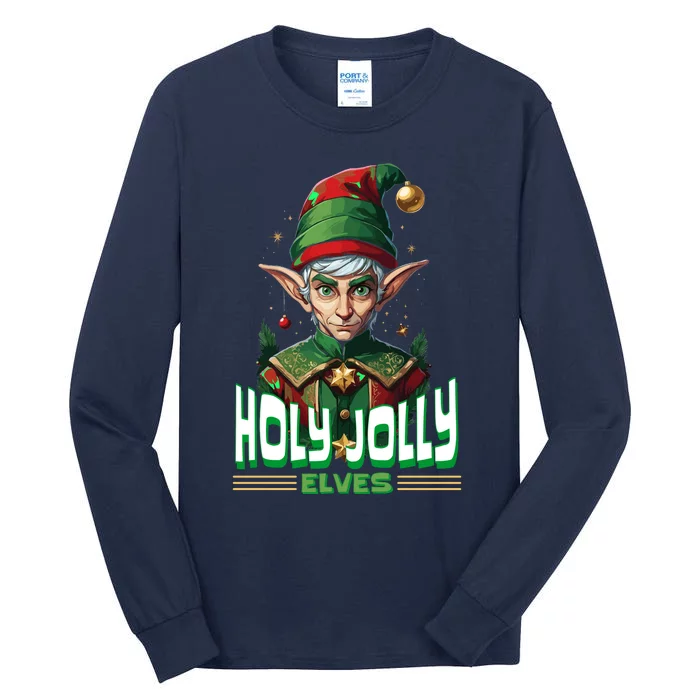 Holly Jolly Elves Funny Christmas Elf Tall Long Sleeve T-Shirt