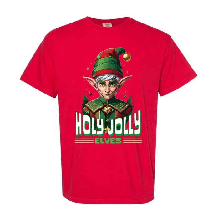 Holly Jolly Elves Funny Christmas Elf Garment-Dyed Heavyweight T-Shirt