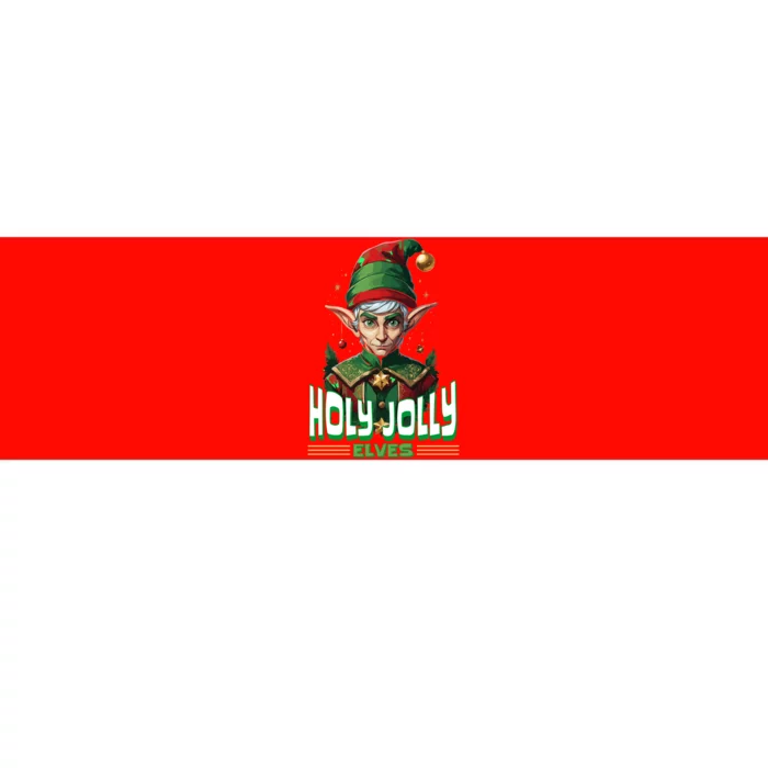 Holly Jolly Elves Funny Christmas Elf Bumper Sticker