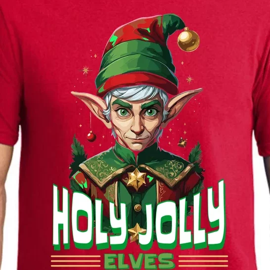 Holly Jolly Elves Funny Christmas Elf Pajama Set