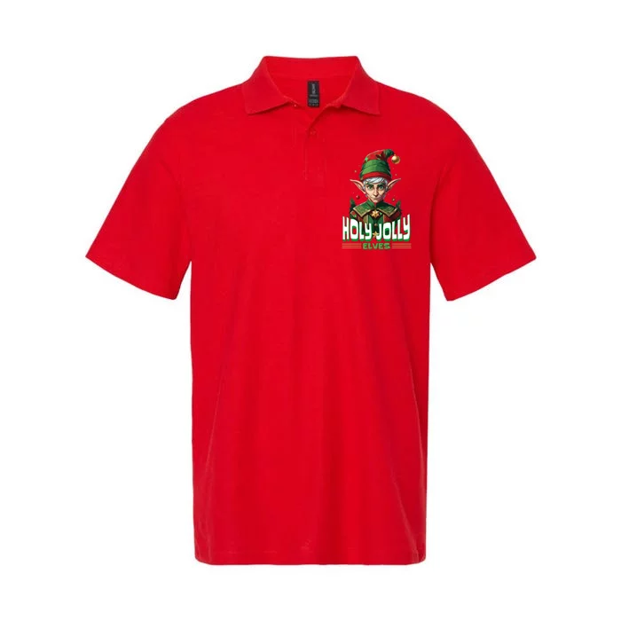 Holly Jolly Elves Funny Christmas Elf Softstyle Adult Sport Polo